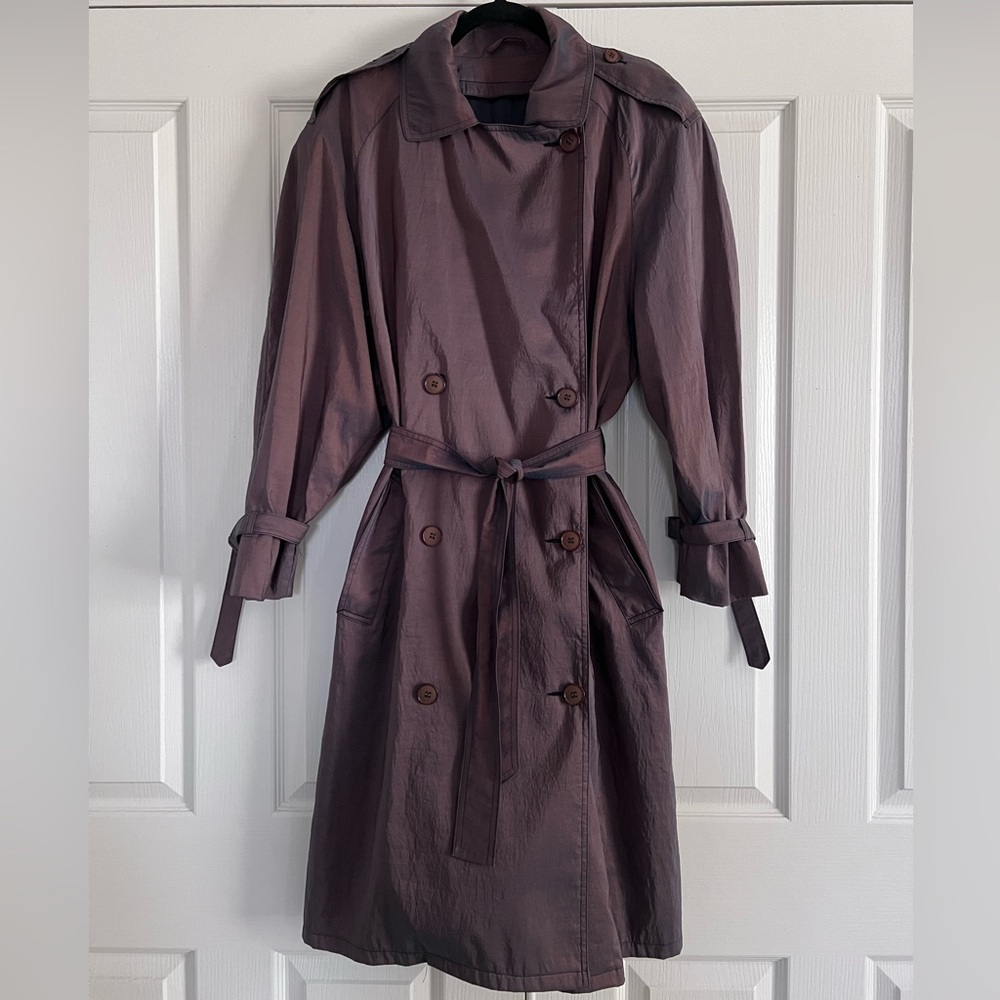 Vintage Gradient Purple Women’s Rain Trench Coat size 14